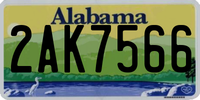 AL license plate 2AK7566
