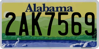 AL license plate 2AK7569