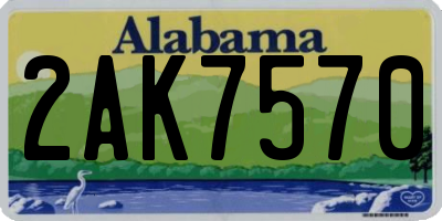 AL license plate 2AK7570
