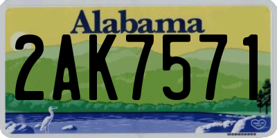 AL license plate 2AK7571