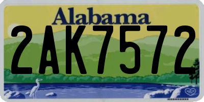 AL license plate 2AK7572