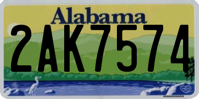 AL license plate 2AK7574