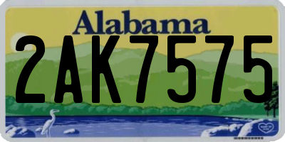 AL license plate 2AK7575