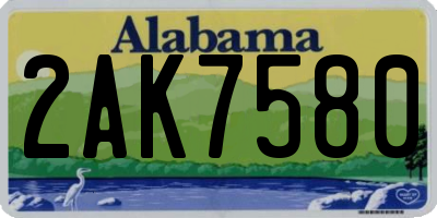 AL license plate 2AK7580