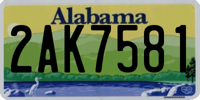 AL license plate 2AK7581