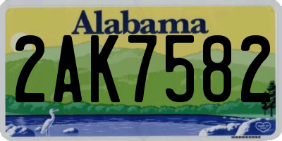 AL license plate 2AK7582
