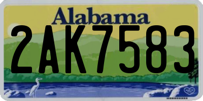 AL license plate 2AK7583
