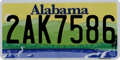AL license plate 2AK7586