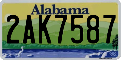 AL license plate 2AK7587