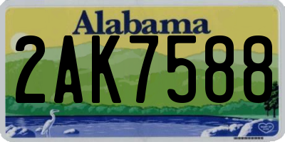 AL license plate 2AK7588