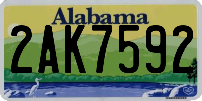 AL license plate 2AK7592