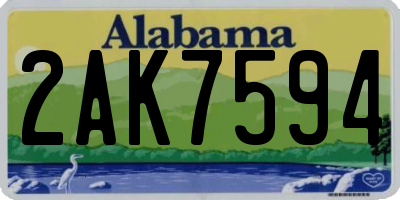 AL license plate 2AK7594