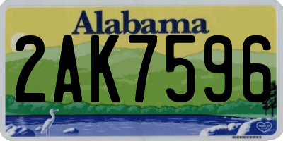 AL license plate 2AK7596