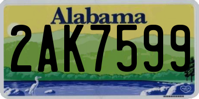 AL license plate 2AK7599