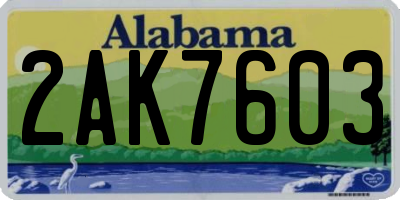 AL license plate 2AK7603