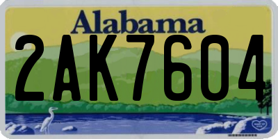 AL license plate 2AK7604