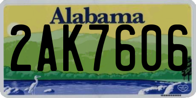AL license plate 2AK7606