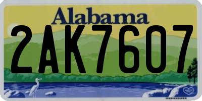 AL license plate 2AK7607