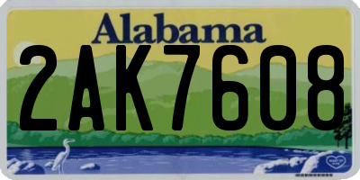 AL license plate 2AK7608