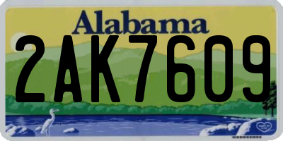 AL license plate 2AK7609
