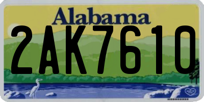 AL license plate 2AK7610