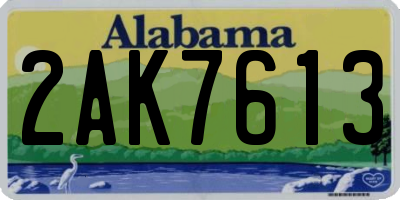 AL license plate 2AK7613