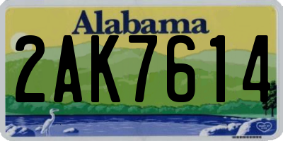 AL license plate 2AK7614