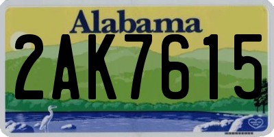 AL license plate 2AK7615