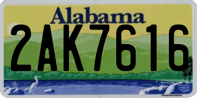 AL license plate 2AK7616
