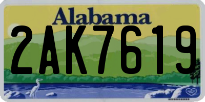 AL license plate 2AK7619