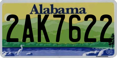 AL license plate 2AK7622