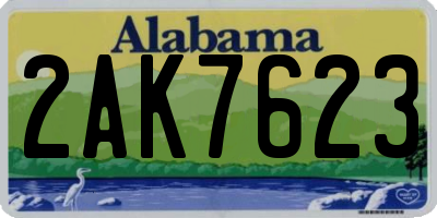 AL license plate 2AK7623