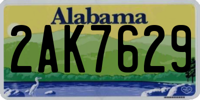 AL license plate 2AK7629