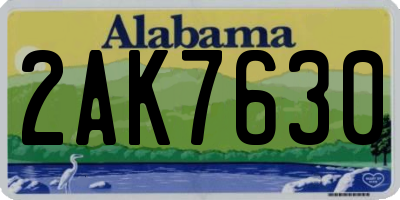 AL license plate 2AK7630