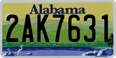 AL license plate 2AK7631
