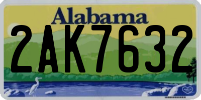 AL license plate 2AK7632