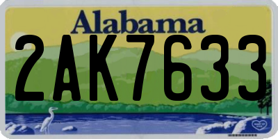AL license plate 2AK7633