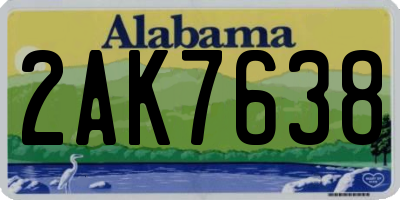 AL license plate 2AK7638