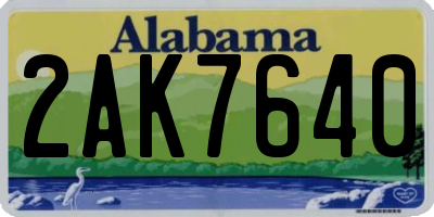 AL license plate 2AK7640