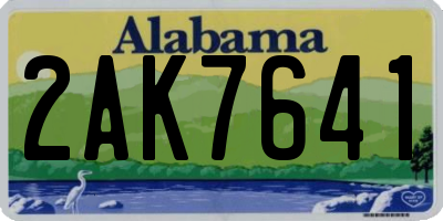 AL license plate 2AK7641