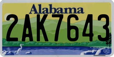 AL license plate 2AK7643