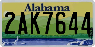 AL license plate 2AK7644