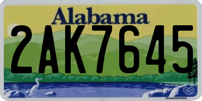 AL license plate 2AK7645