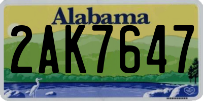 AL license plate 2AK7647
