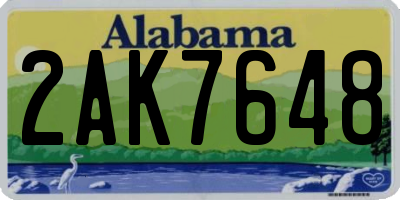 AL license plate 2AK7648