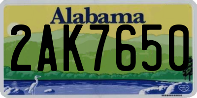 AL license plate 2AK7650