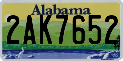 AL license plate 2AK7652