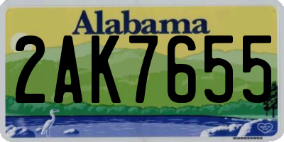 AL license plate 2AK7655