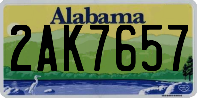 AL license plate 2AK7657