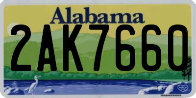 AL license plate 2AK7660